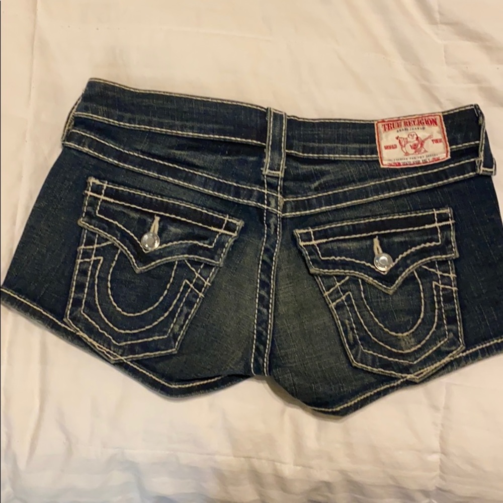 True Religion Jean Shorts with Rhinestone Buttons